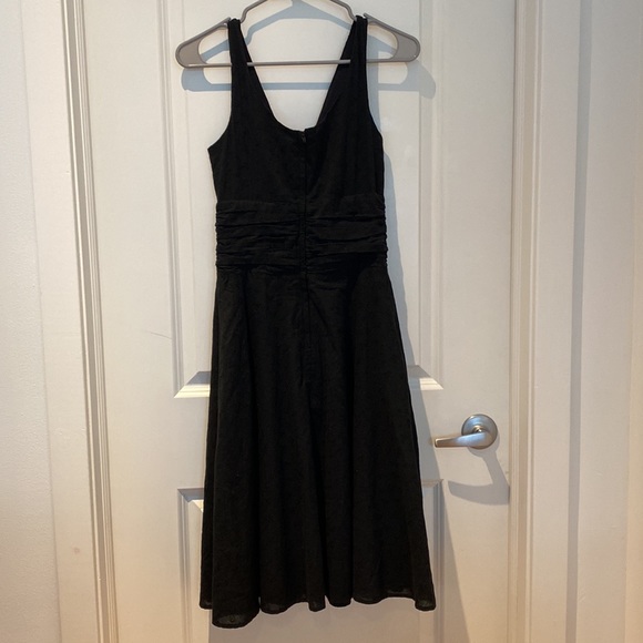 Black cotton midi summer dress - Picture 2 of 3